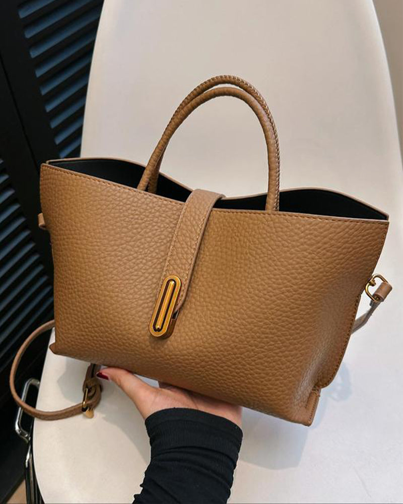 Bolso de mano elegante liso para mujer de estilo francés
