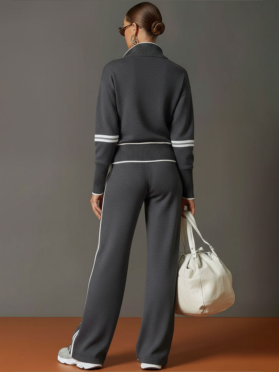 Daniela | Conjunto Deportivo de Sudadera con Media Cremallera y Pantalón Ancho
