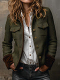 Honorina | Blazer Vintage de Espiga con Ribetes en Contraste