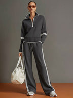 Daniela | Conjunto Deportivo de Sudadera con Media Cremallera y Pantalón Ancho