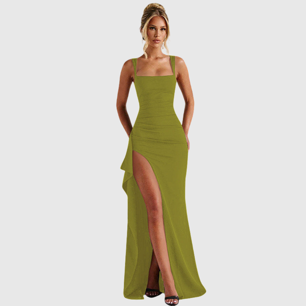 Eva | Vestido Largo Lencero de Fiesta con Espalda Abierta