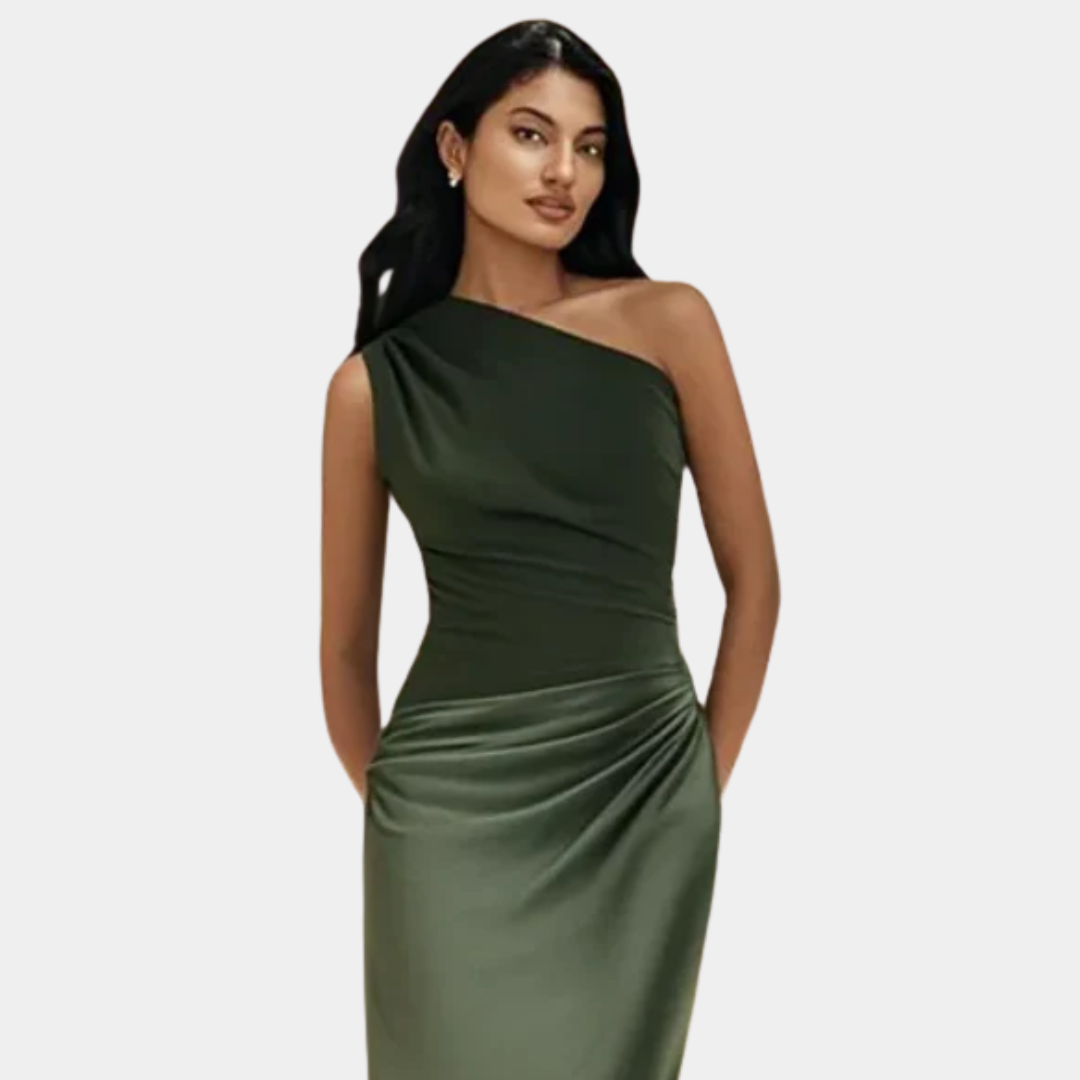 Beatriz | Vestido Largo Satinado de un Hombro