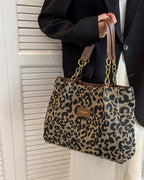 Leopard print shoulder bag