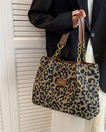 Bolso de hombro con estampado de leopardo