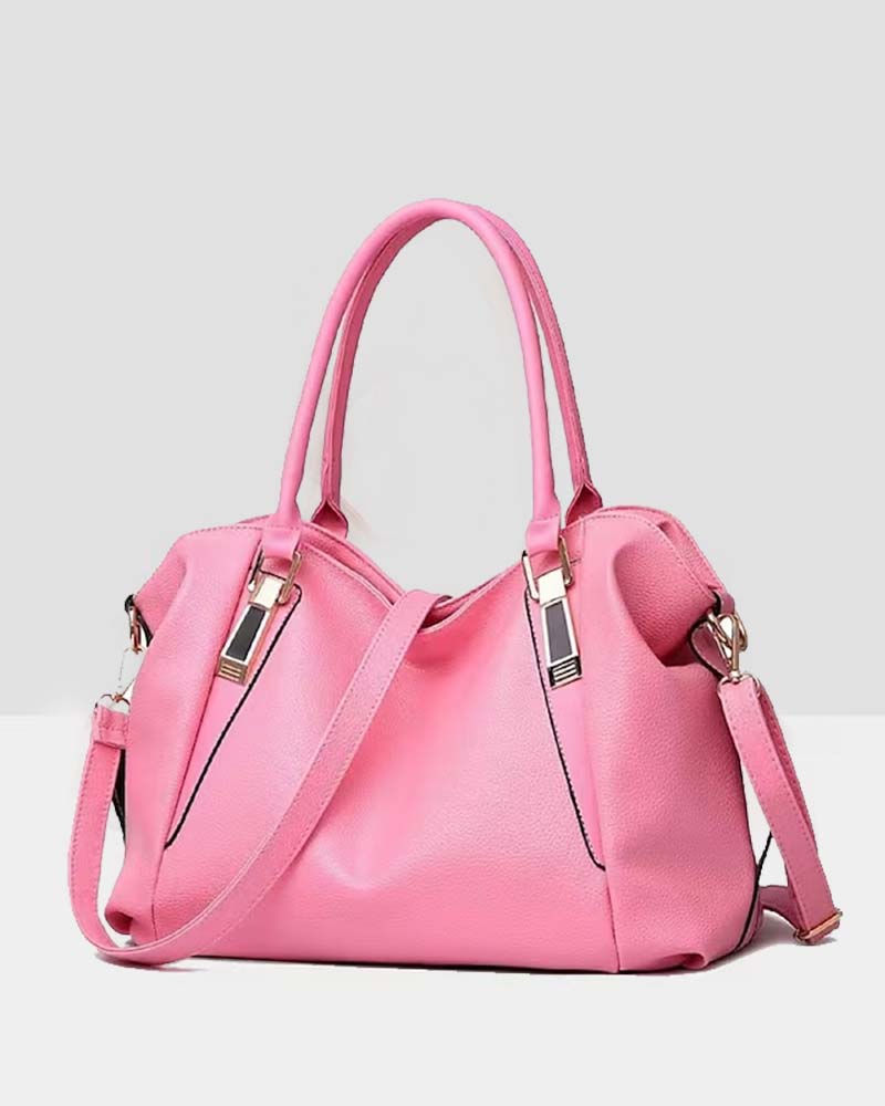 Bolso de mano de cuero suave de gran capacidad para mujeres