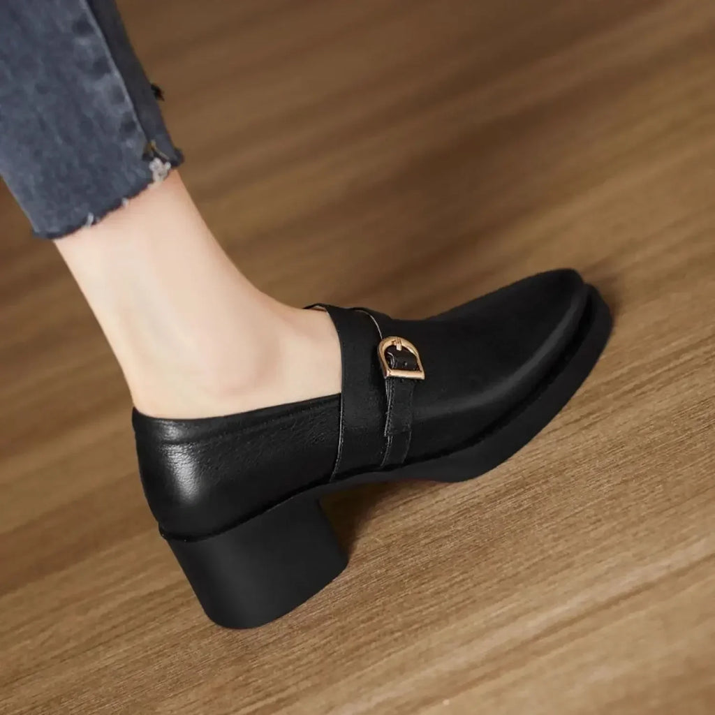 Celina | Zapatos de Tacón Ancho de Piel