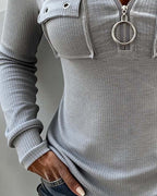Fitted zip-up hoodie