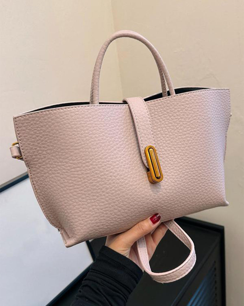 Bolso de mano elegante liso para mujer de estilo francés