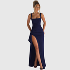 Eva | Vestido Largo Lencero de Fiesta con Espalda Abierta