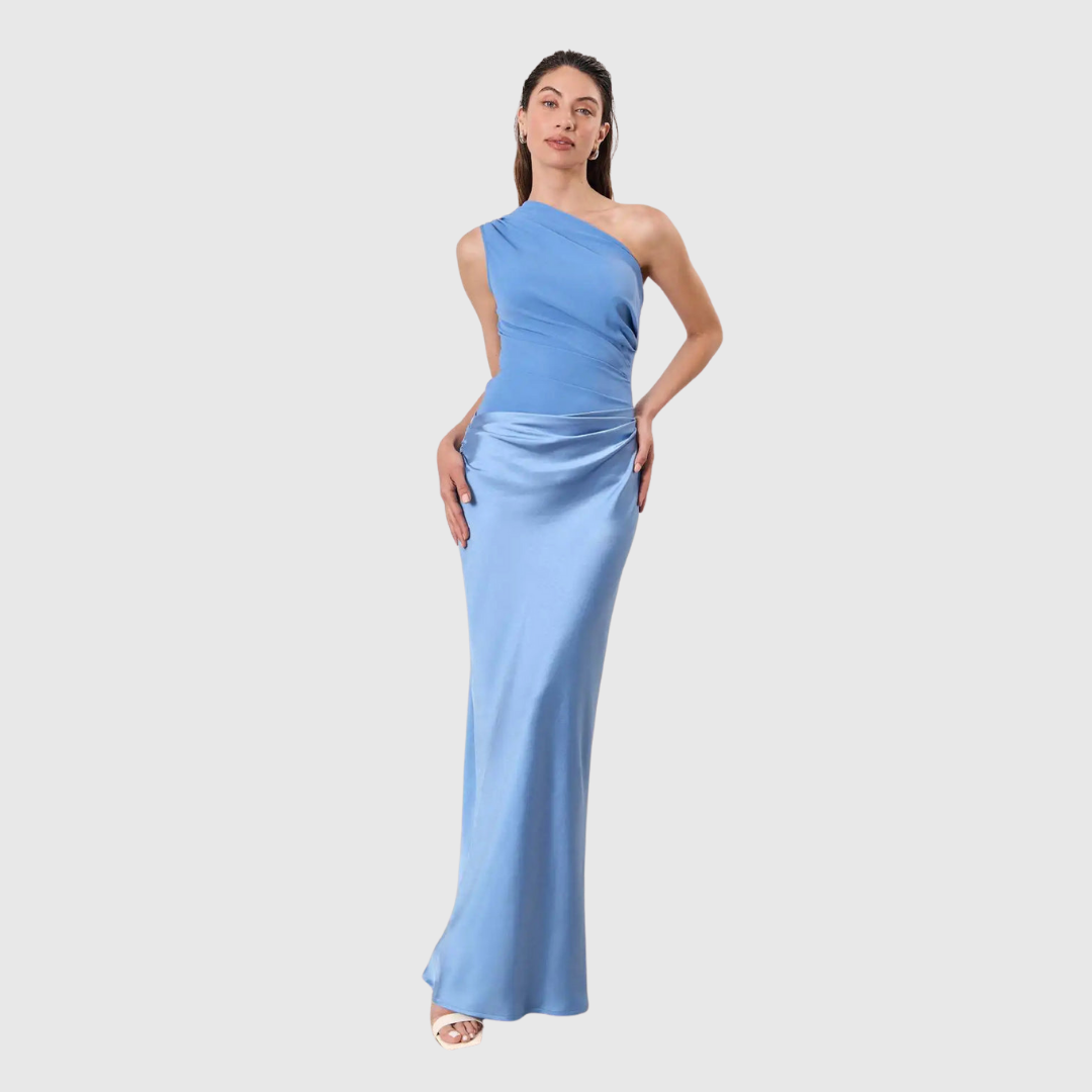 Beatriz | Vestido Largo Satinado de un Hombro