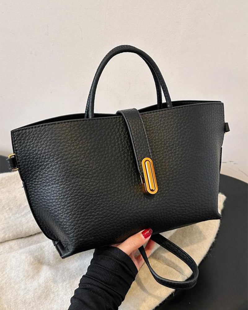 Bolso de mano elegante liso para mujer de estilo francés