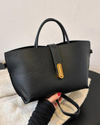 Elegant plain French-style handbag for women