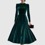 Macarena | Vestido Elegante de Invitada Azul Marino y Burdeos