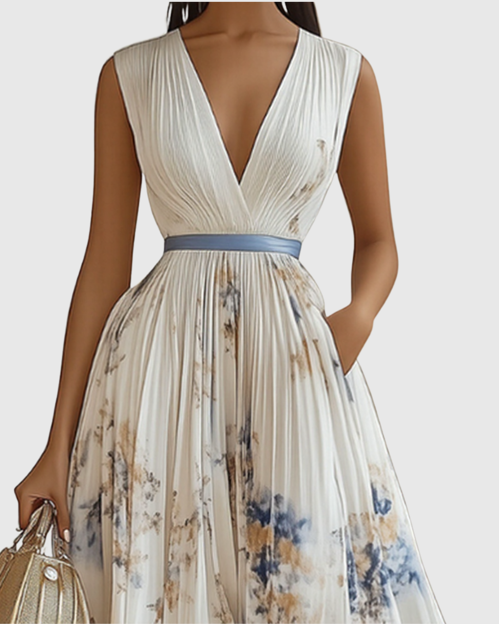 Carla | Vestido Largo Plisado Elegante