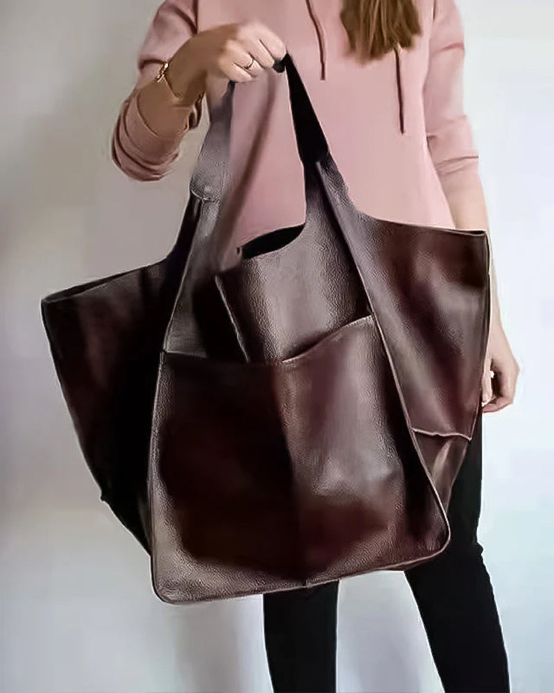 Bolsos de cuero de gran capacidad para mujer