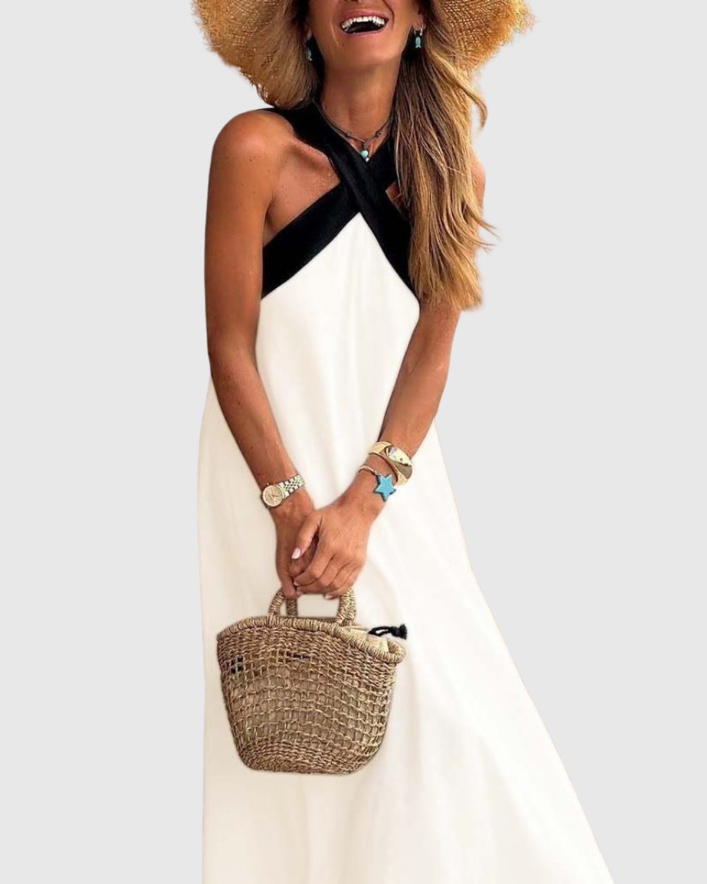 Nuria | Vestido con Cuello Cruzado
