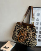 Leopard print shoulder bag