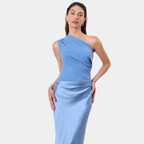 Beatriz | Vestido Largo Satinado de un Hombro