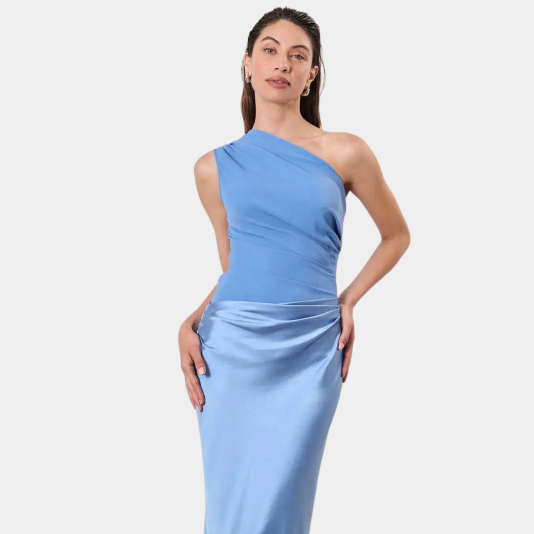 Beatriz | Vestido Largo Satinado de un Hombro