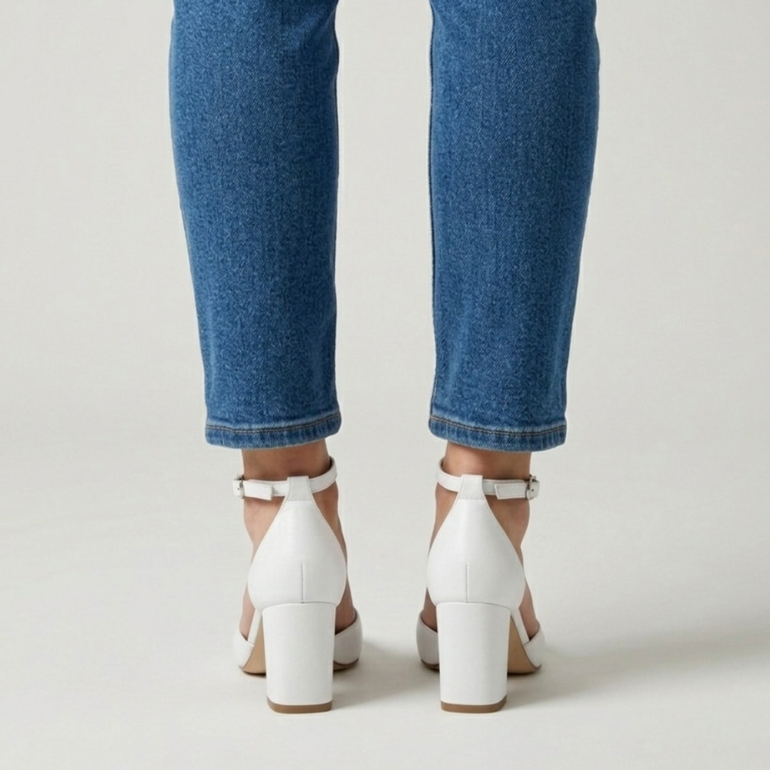 Alicia | Zapatos de salón con tira en tono plateado