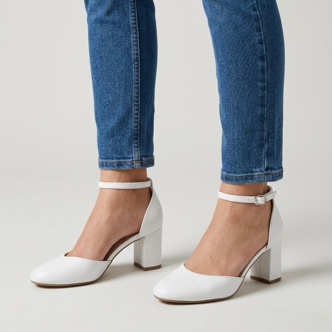 Alicia | Zapatos de salón con tira en tono plateado