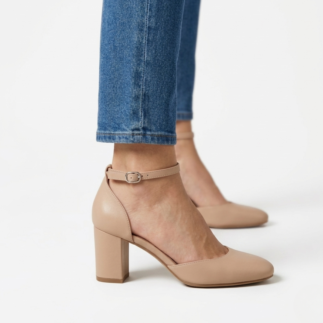 Alicia | Zapatos de salón con tira en tono plateado