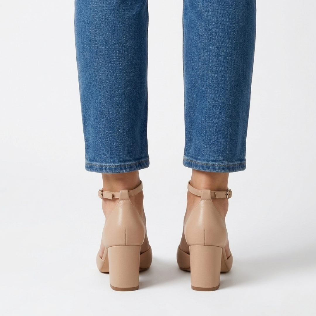 Alicia | Zapatos de salón con tira en tono plateado