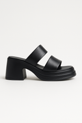 Carla | Sandalias de Piel de Becerro con Tacón Ancho Alto