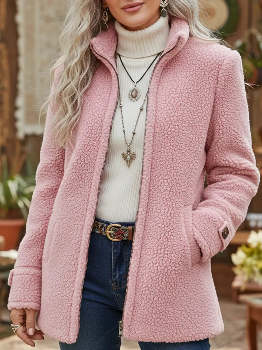 Valentina | Chaqueta de Borreguito con Cremallera Completa