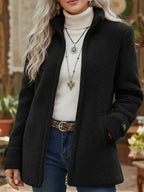 Valentina | Chaqueta de Borreguito con Cremallera Completa