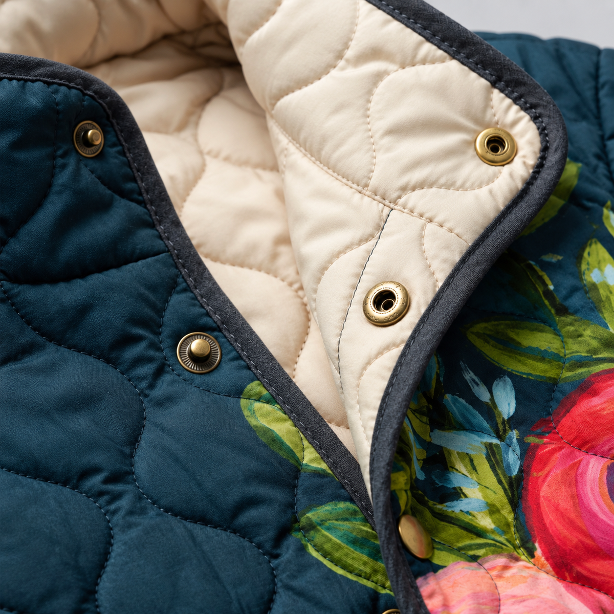 Amaia | Chaqueta Acolchada con Estampado Floral Vintage