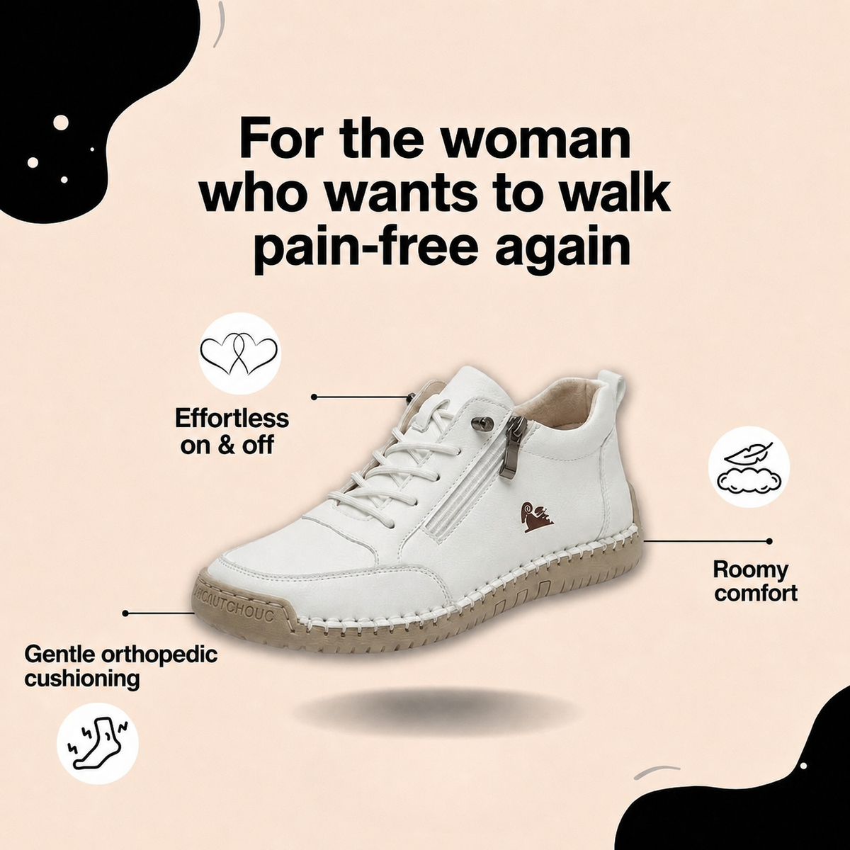 Milagros | Zapatillas Deportivas Cómodas con Cremallera Lateral