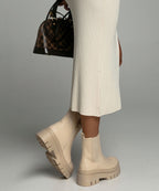 Nora | Botines Chelsea Cortos Beige