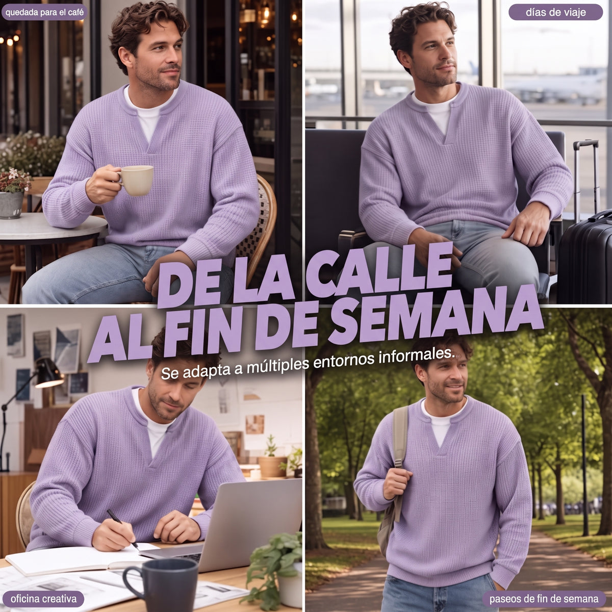 Jersey de tejido tipo nido de abeja con diseño superpuesto y gran comodidad