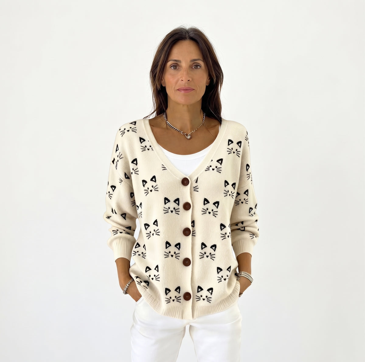 Africa | Button-front knit cardigan