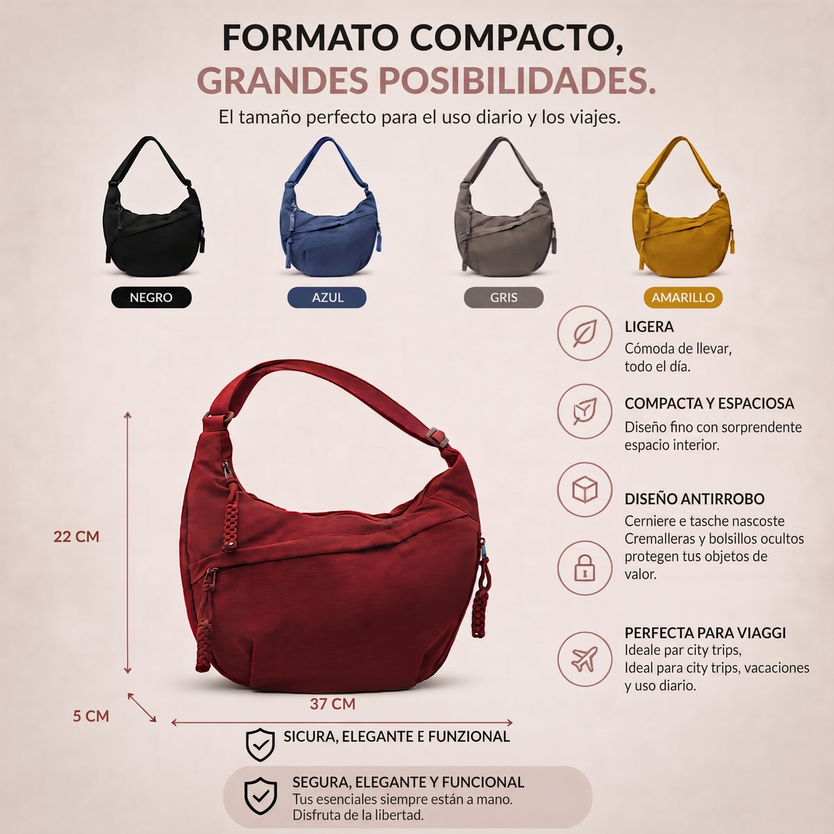Nera | Bolso de hombro oliva