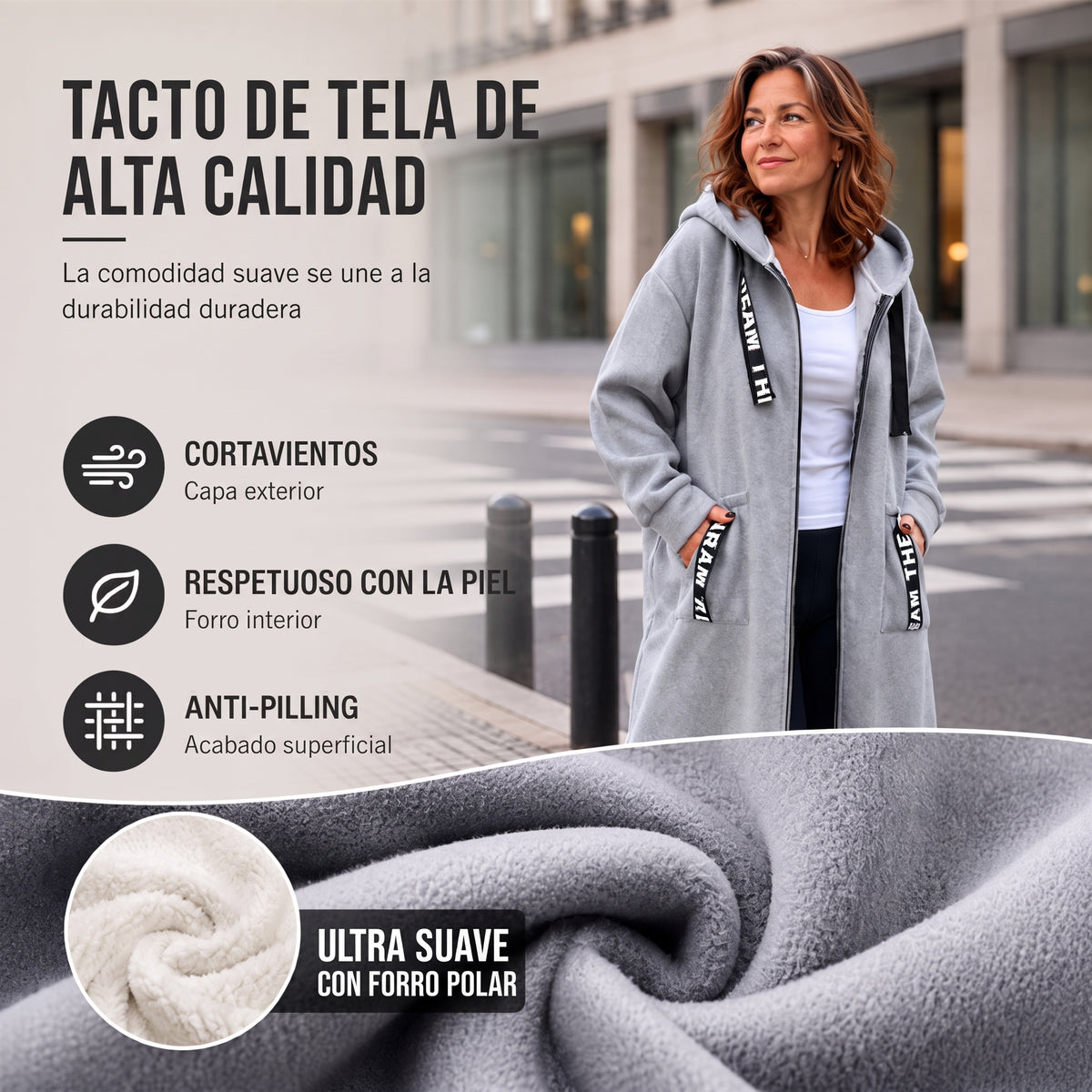 Sudadera con capucha extralarga