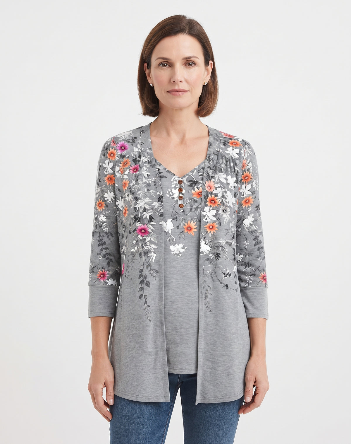 Blusa casual de manga larga