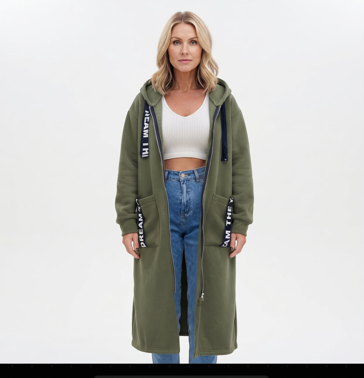 Sudadera con capucha extralarga