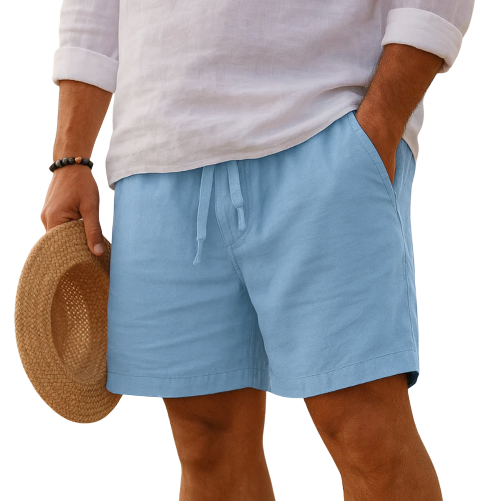 Leo | Pantalón Corto Elegante de Lino con Cintura Elástica