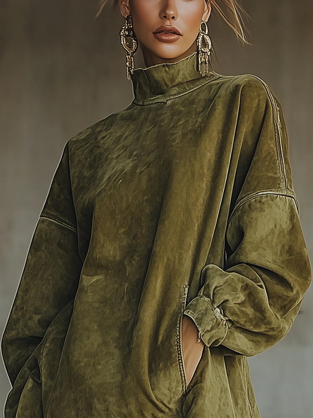 Susanna | Vestido de Cuello Alto con Flecos