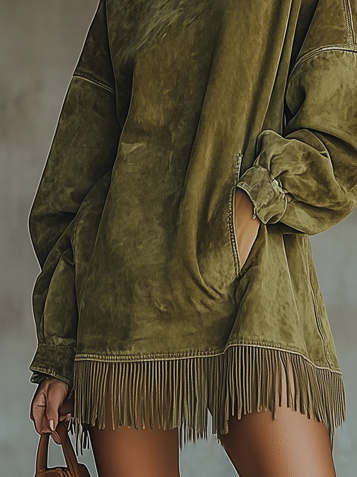 Susanna | Vestido de Cuello Alto con Flecos