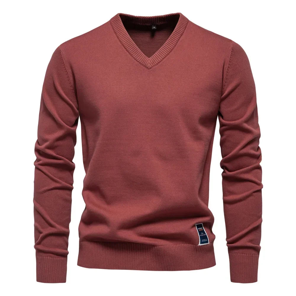 Joan | Jersey de Algodón para Hombre con Cuello de Pico