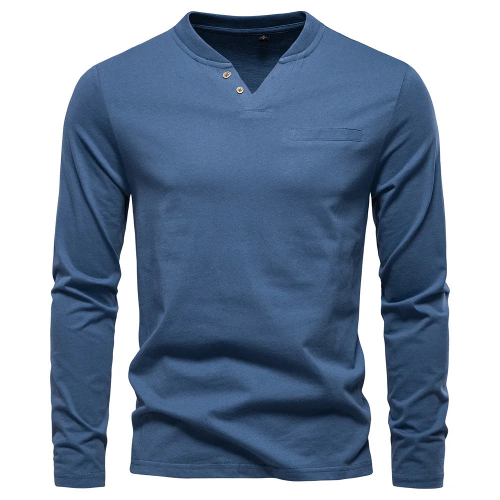 Enrique | Camiseta Henley de Manga Larga