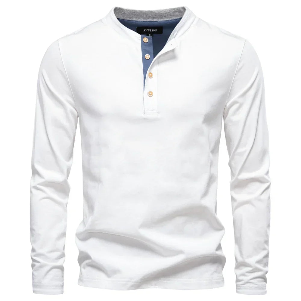 Jonás | Camisa Henley de Manga Larga para Hombre