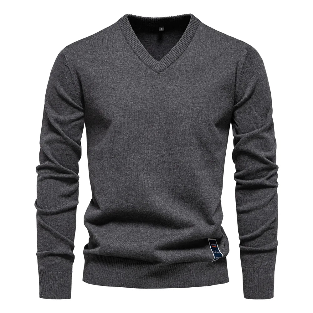 Joan | Jersey de Algodón para Hombre con Cuello de Pico