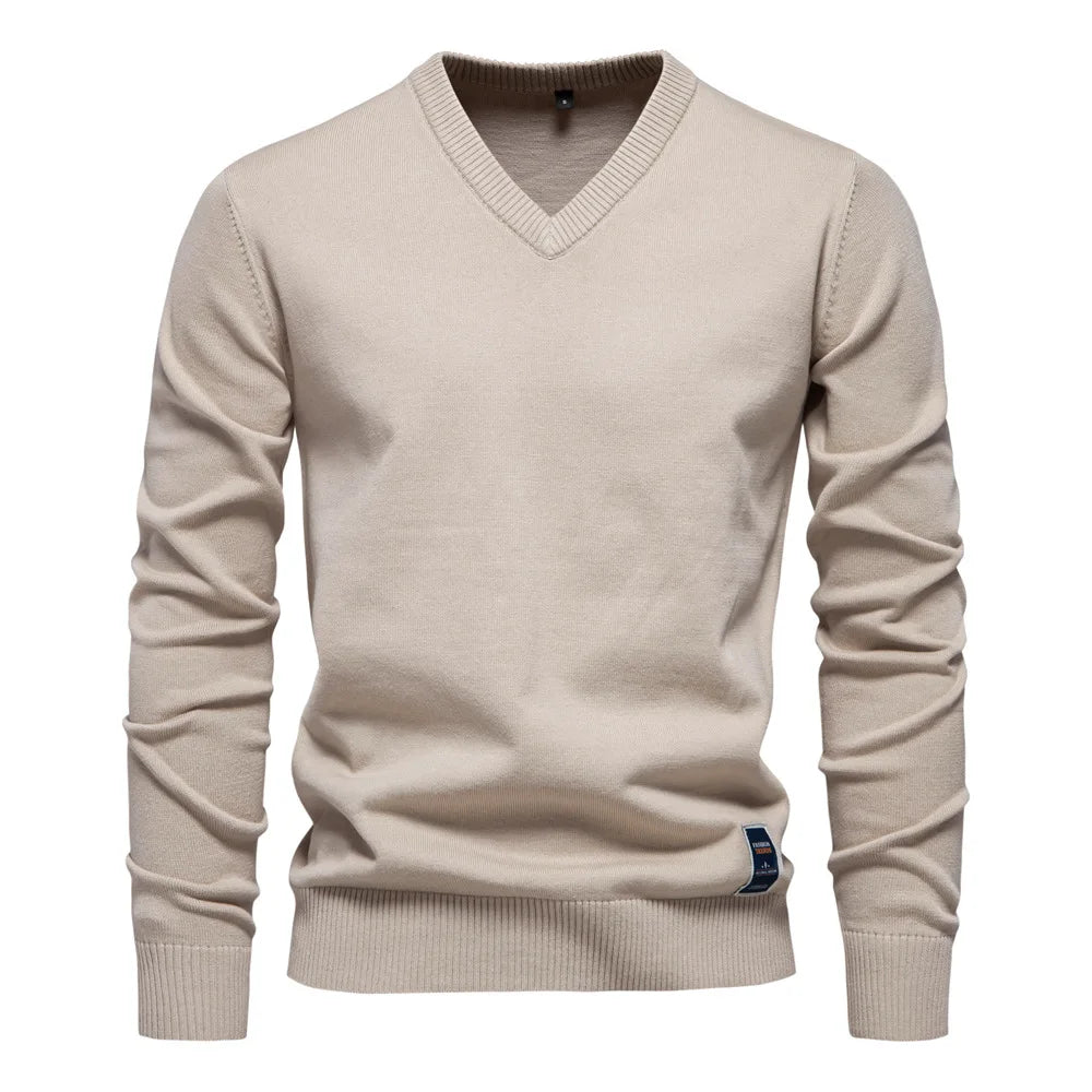 Joan | Jersey de Algodón para Hombre con Cuello de Pico