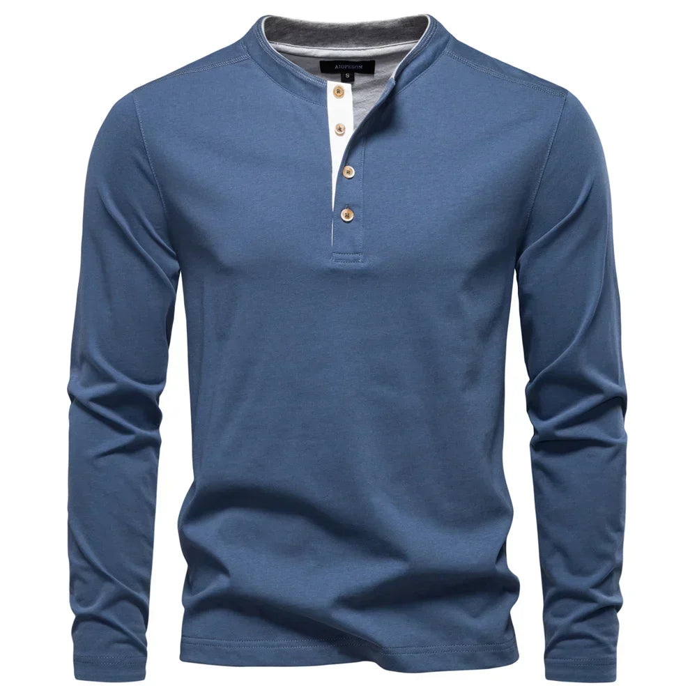 Jonás | Camisa Henley de Manga Larga para Hombre