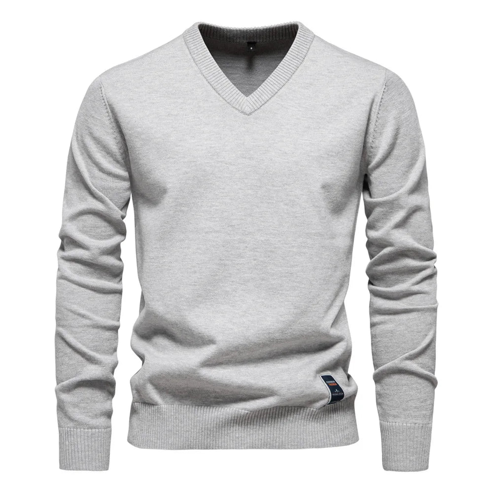 Joan | Jersey de Algodón para Hombre con Cuello de Pico