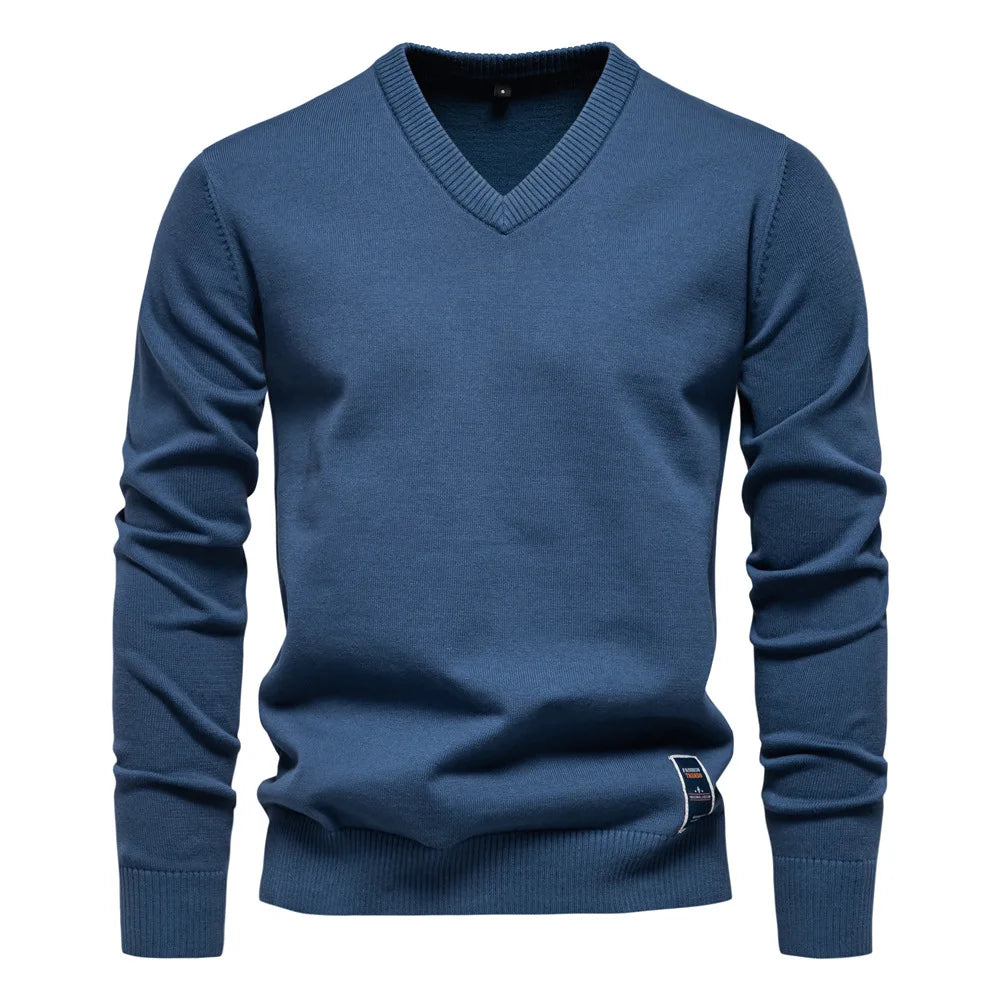 Joan | Jersey de Algodón para Hombre con Cuello de Pico